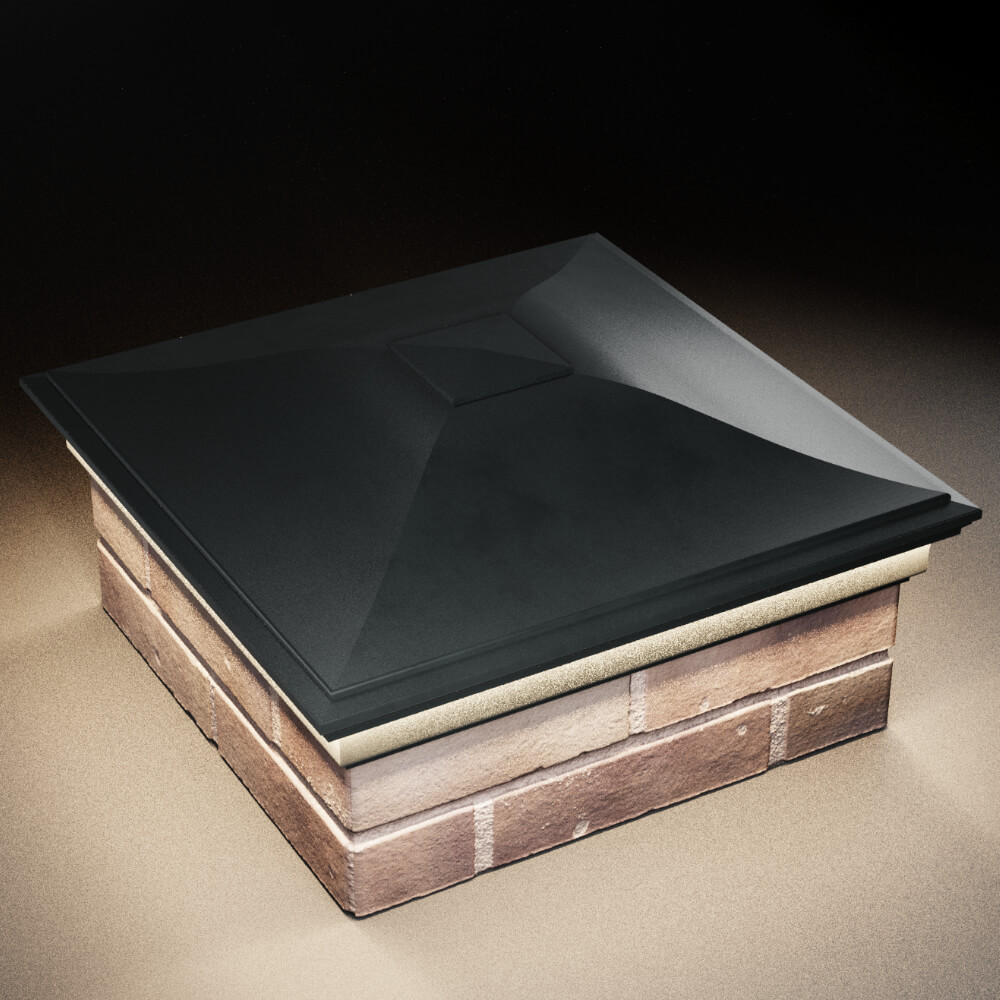 Колпак Zking Монблан Черный на столб 2х2 кирпича (515х515мм) c подсветкой в Альметьевске фото