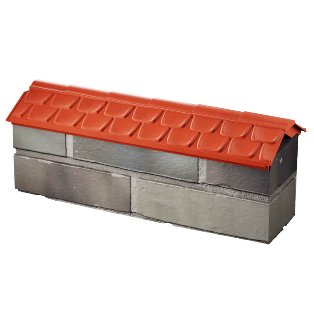 Парапет Zking Эльбрус Красный с посадкой на 0.5 кирпича (130мм) в Альметьевске фото