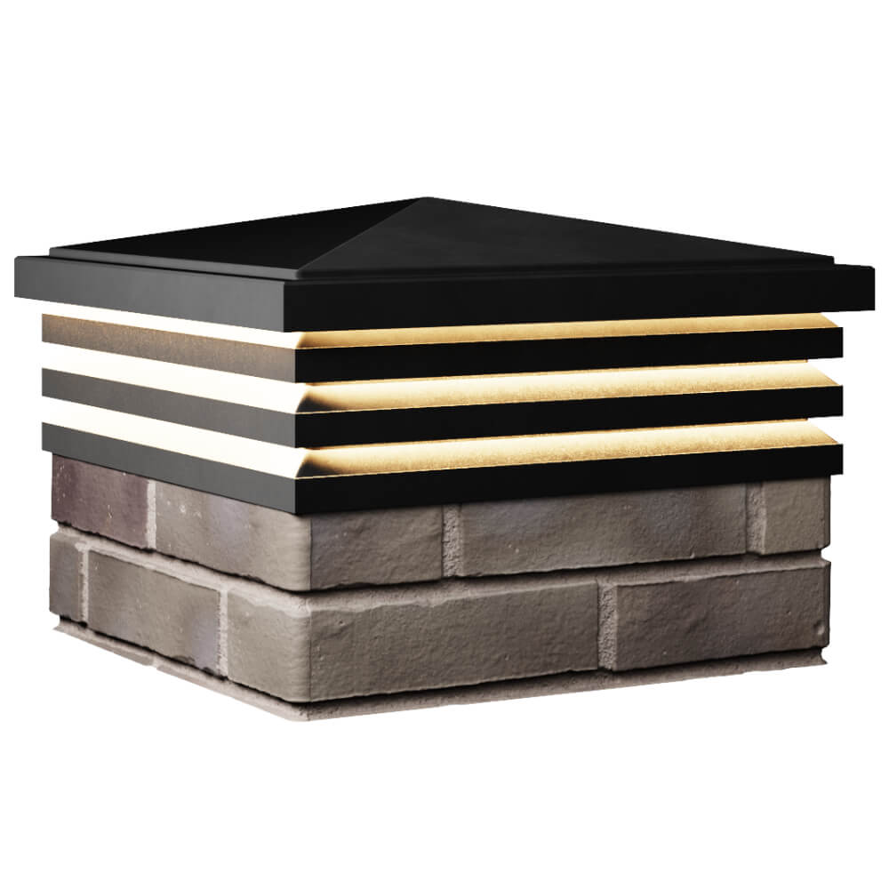 Колпак Zking Бона ХайТек Черный на столб 1.5х1.5 кирпича (385х385мм) с подсветкой в Альметьевске фото