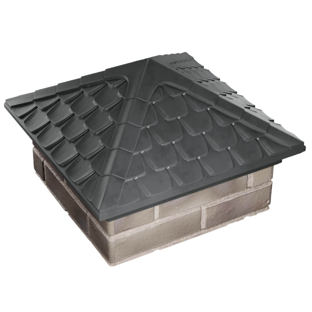 Колпак Zking Эльбрус Серый на столб 1.5х1.5 кирпича (385х385мм) в Альметьевске фото