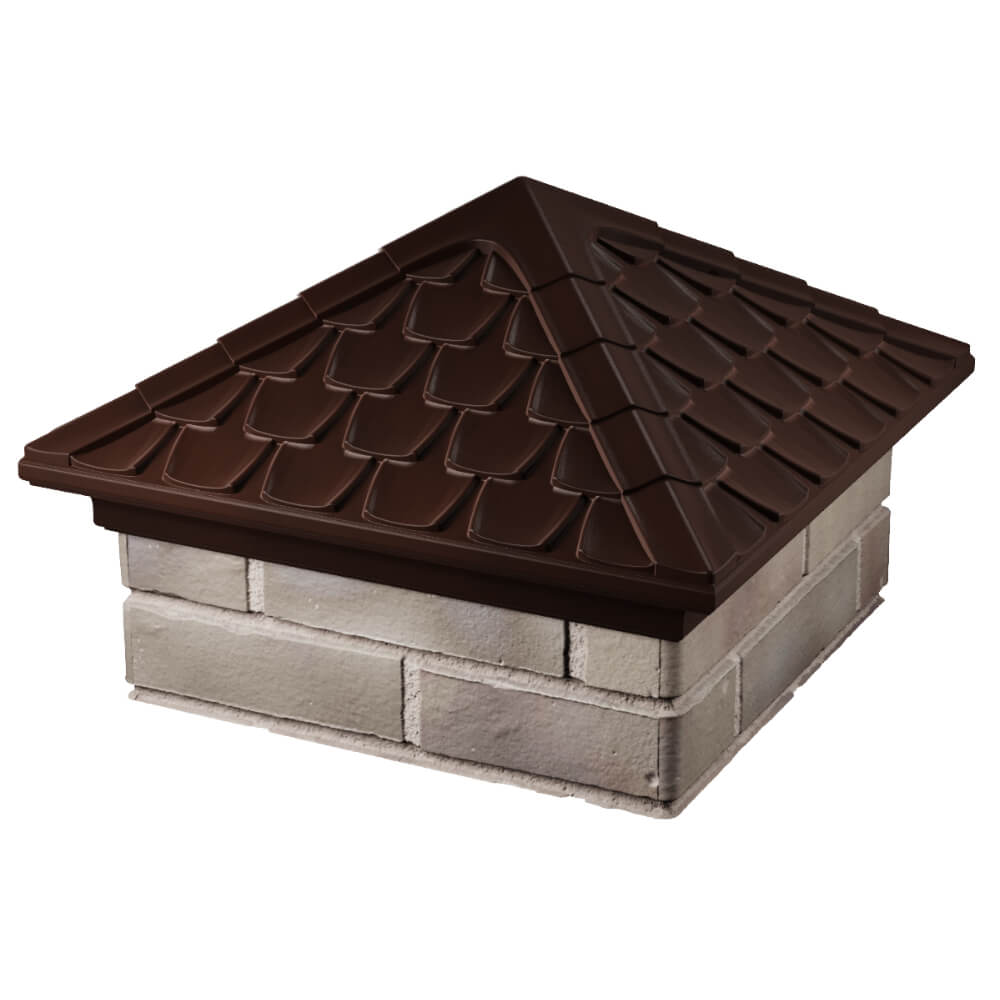 Колпак Zking Эльбрус Коричневый на столб 1.5х1.5 кирпича (385х385мм) в Альметьевске фото