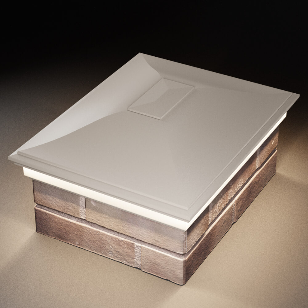 Колпак Zking Монблан Бежевый на столб 2х1.5 кирпича (515х385мм) c подсветкой в Альметьевске фото