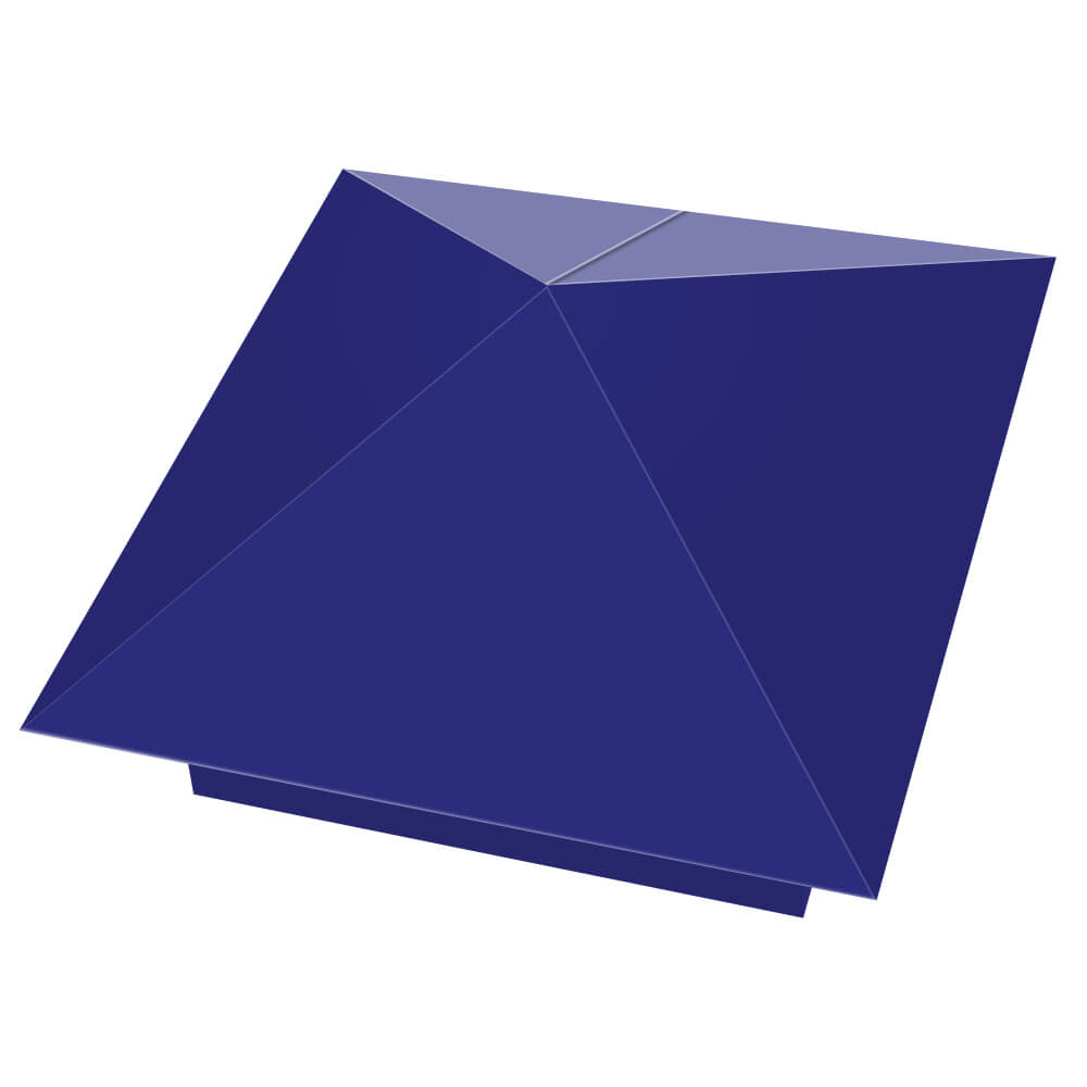 Колпак металлический 400х400мм RAL5002 Синий Ультрамарин заборный Альметьевск фото