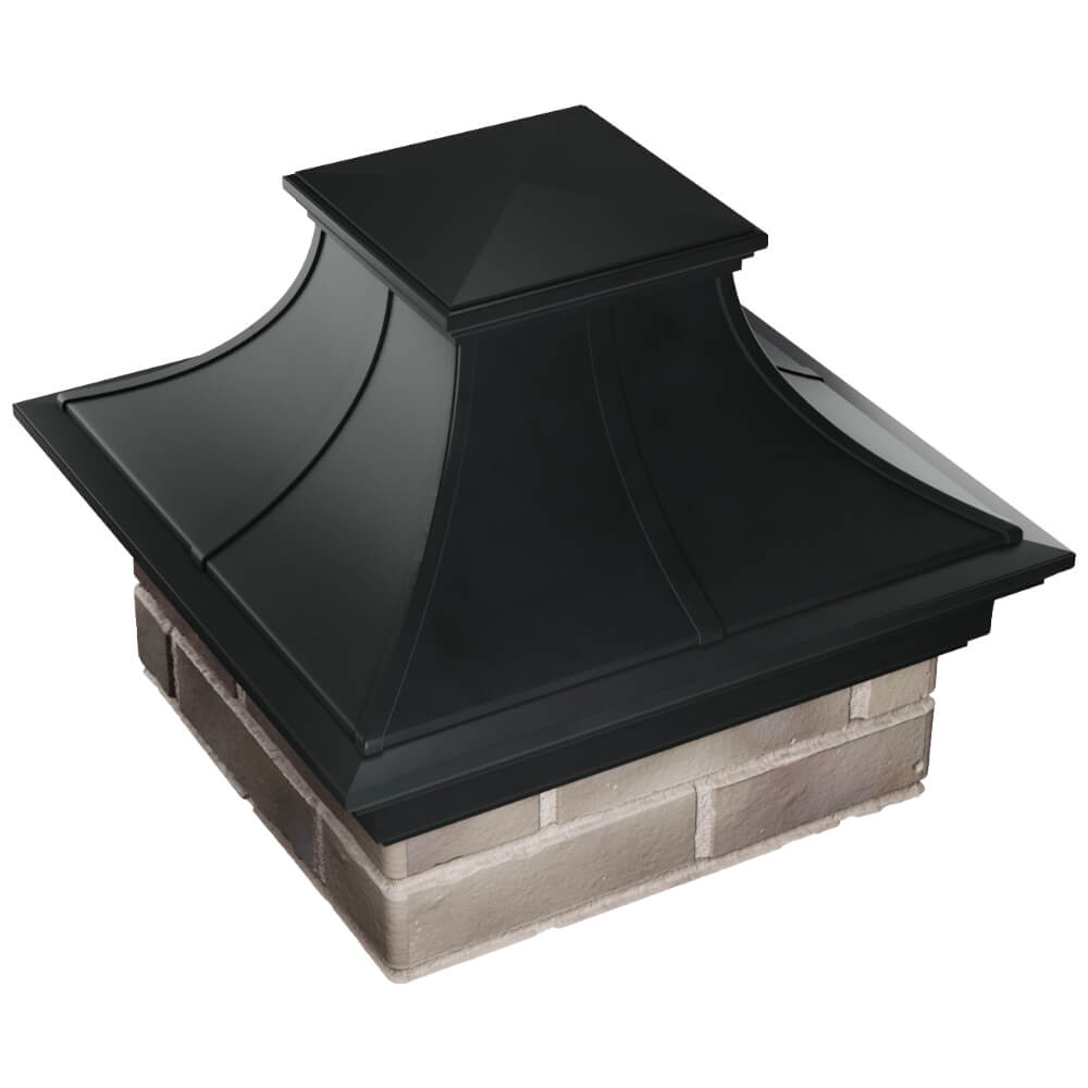 Колпак Zking Монблан Премиум Черный на столб 1.5х1.5 кирпича (385х385мм) в Альметьевске фото