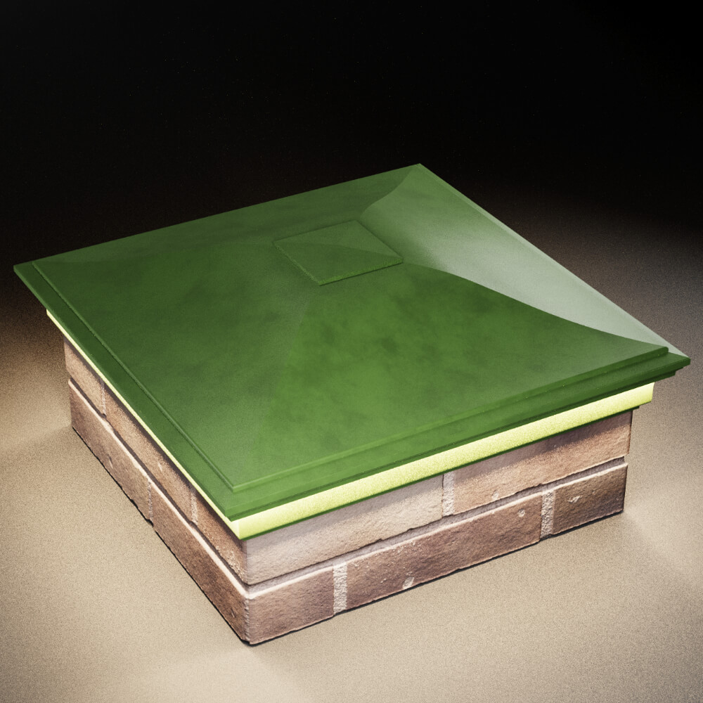 Колпак Zking Монблан Зеленый на столб 2х2 кирпича (515х515мм) c подсветкой в Альметьевске фото