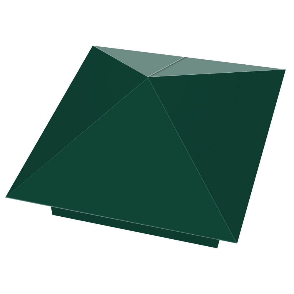 Колпак металлический 390х390мм RAL6005 Зеленый Мох заборный Альметьевск фото