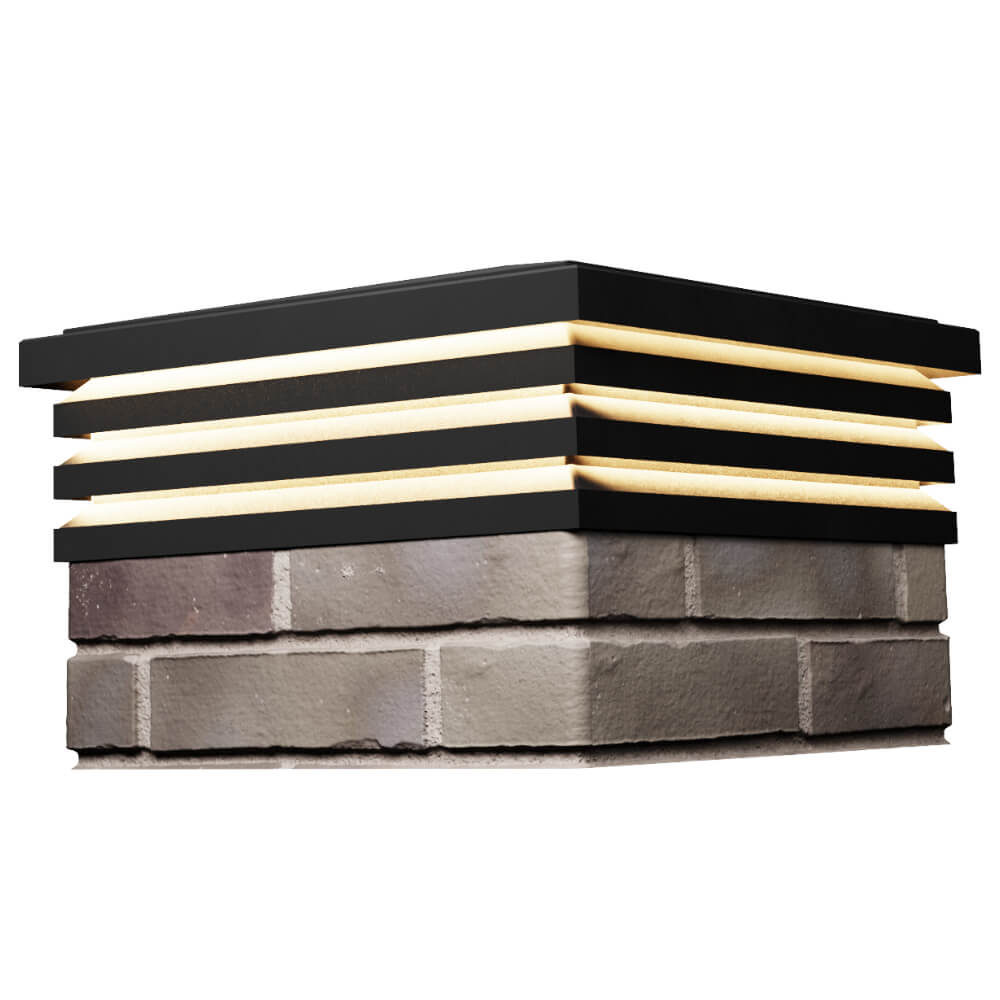 Колпак Zking Бона ХайТек Черный на столб 1.5х1.5 кирпича (385х385мм) с подсветкой в Альметьевске фото