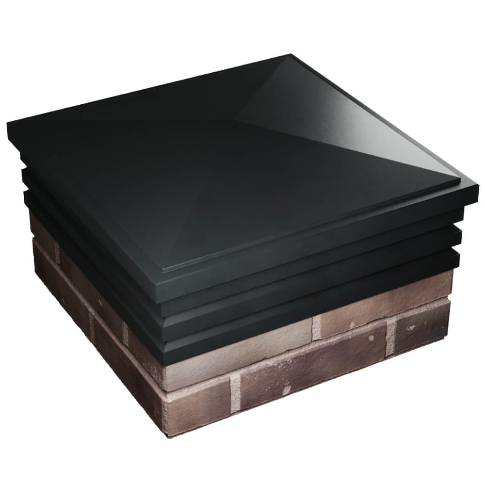 Колпак Zking Бона ХайТек Черный на столб 2х2 кирпича (513х513мм) в Альметьевске фото