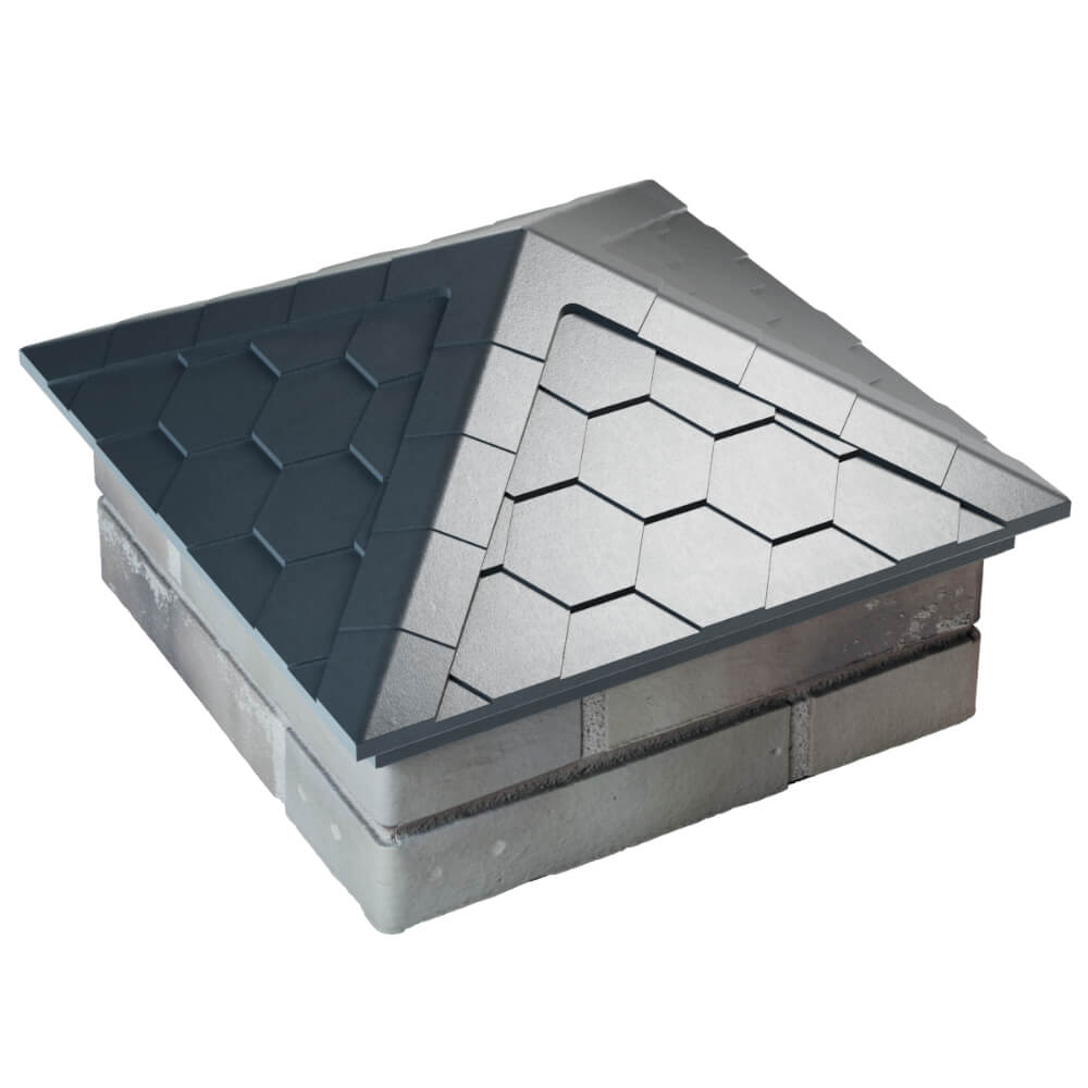 Колпак Zking Эверест Серый на столб 1.5х1.5 кирпича (390х390мм) в Альметьевске фото