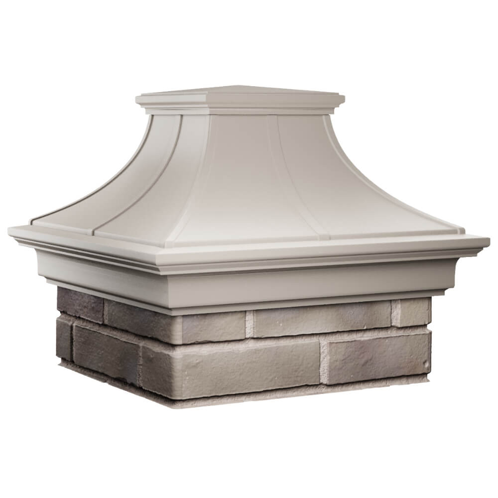 Колпак Zking Монблан Премиум Бежевый на столб 1.5х1.5 кирпича (385х385мм) в Альметьевске фото