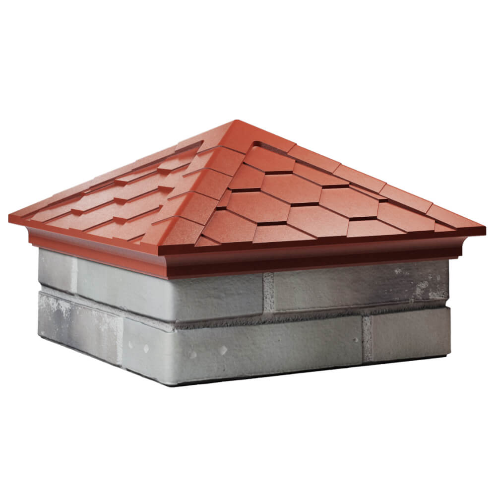 Колпак Zking Эверест Красный на столб 1.5х1.5 кирпича (390х390мм) в Альметьевске фото