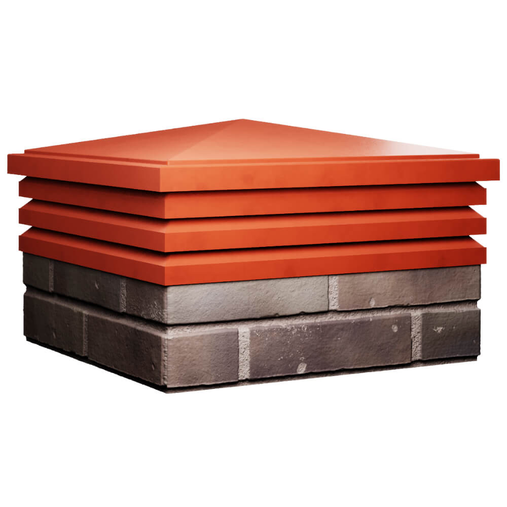 Колпак Zking Бона ХайТек Красный на столб 2х2 кирпича (513х513мм) в Альметьевске фото