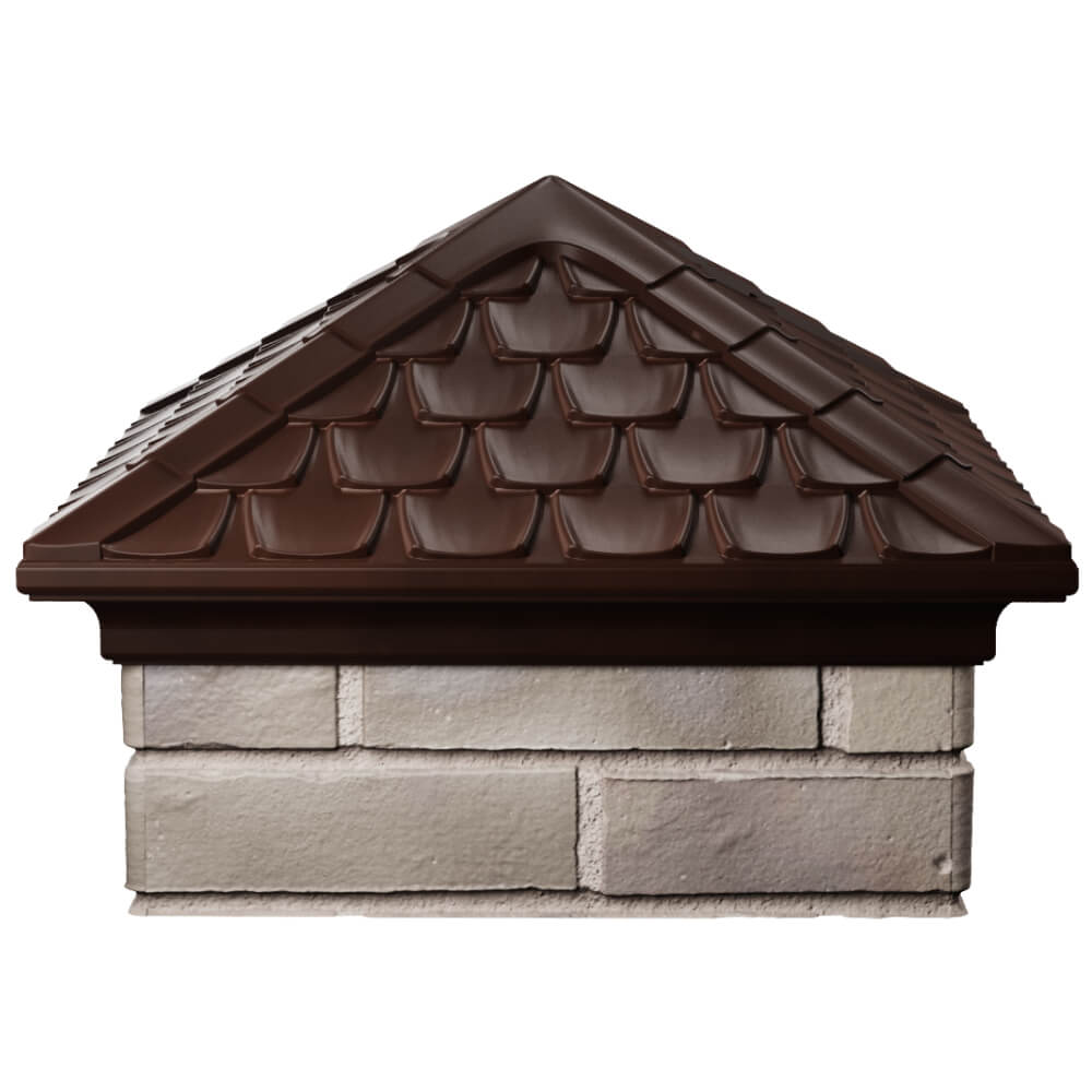 Колпак Zking Эльбрус Коричневый на столб 1.5х1.5 кирпича (385х385мм) Альметьевск фото