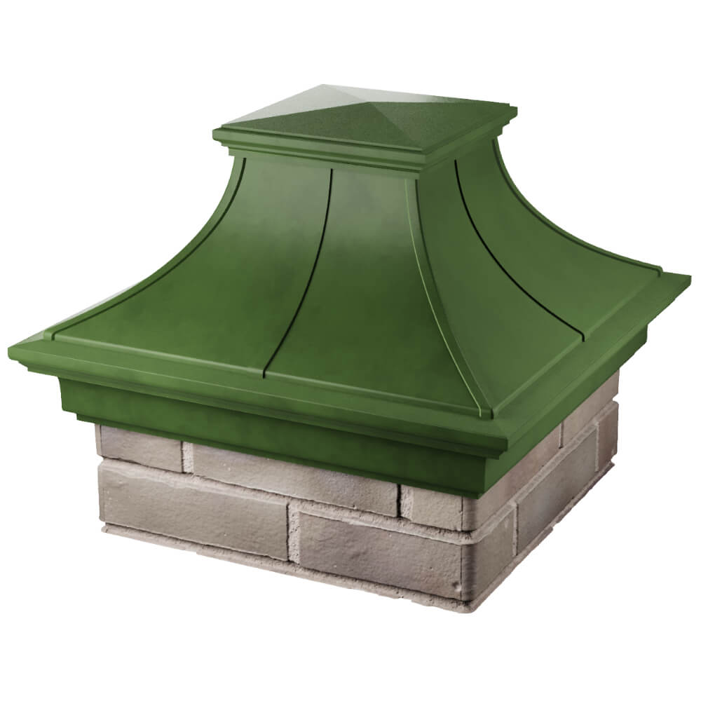Колпак Zking Монблан Премиум Зеленый на столб 1.5х1.5 кирпича (385х385мм) в Альметьевске фото
