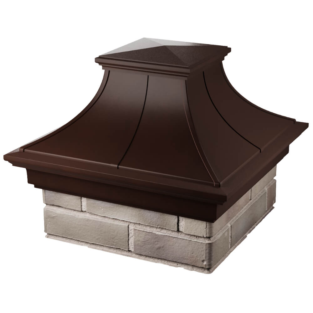 Колпак Zking Монблан Премиум Коричневый на столб 1.5х1.5 кирпича (385х385мм) в Альметьевске фото