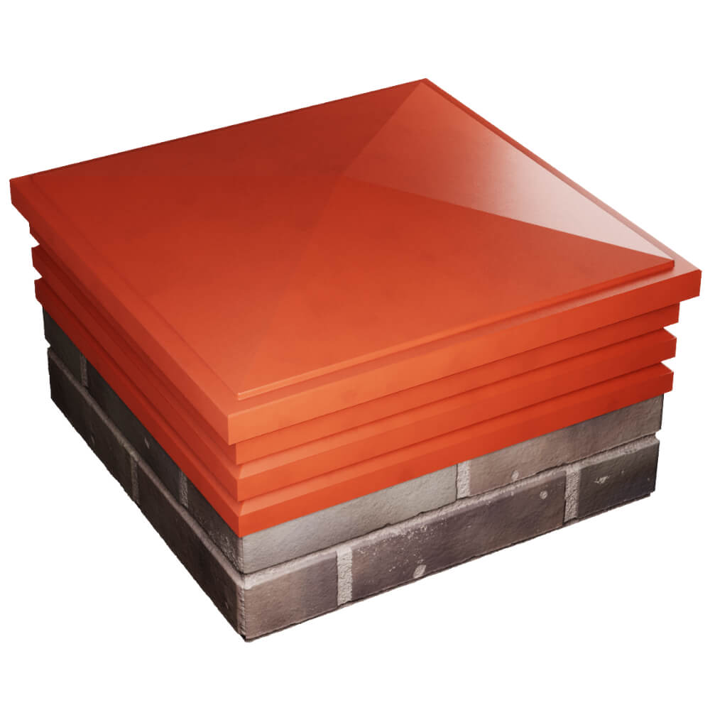 Колпак Zking Бона ХайТек Красный на столб 2х2 кирпича (513х513мм) в Альметьевске фото