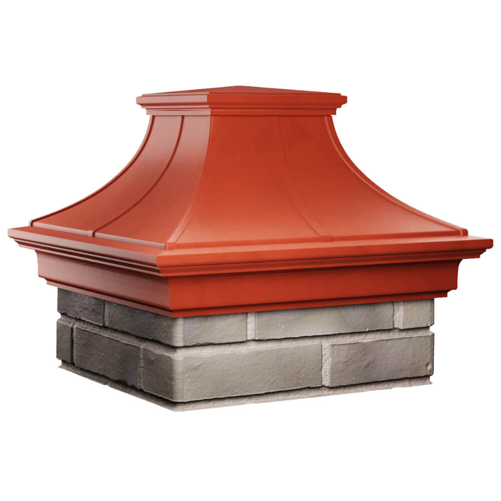 Колпак Zking Монблан Премиум Красный на столб 1.5х1.5 кирпича (385х385мм) в Альметьевске фото
