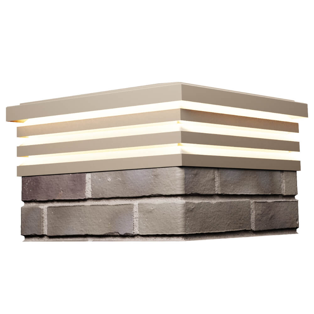 Колпак Zking Бона ХайТек Бежевый на столб 1.5х1.5 кирпича (385х385мм) с подсветкой в Альметьевске фото