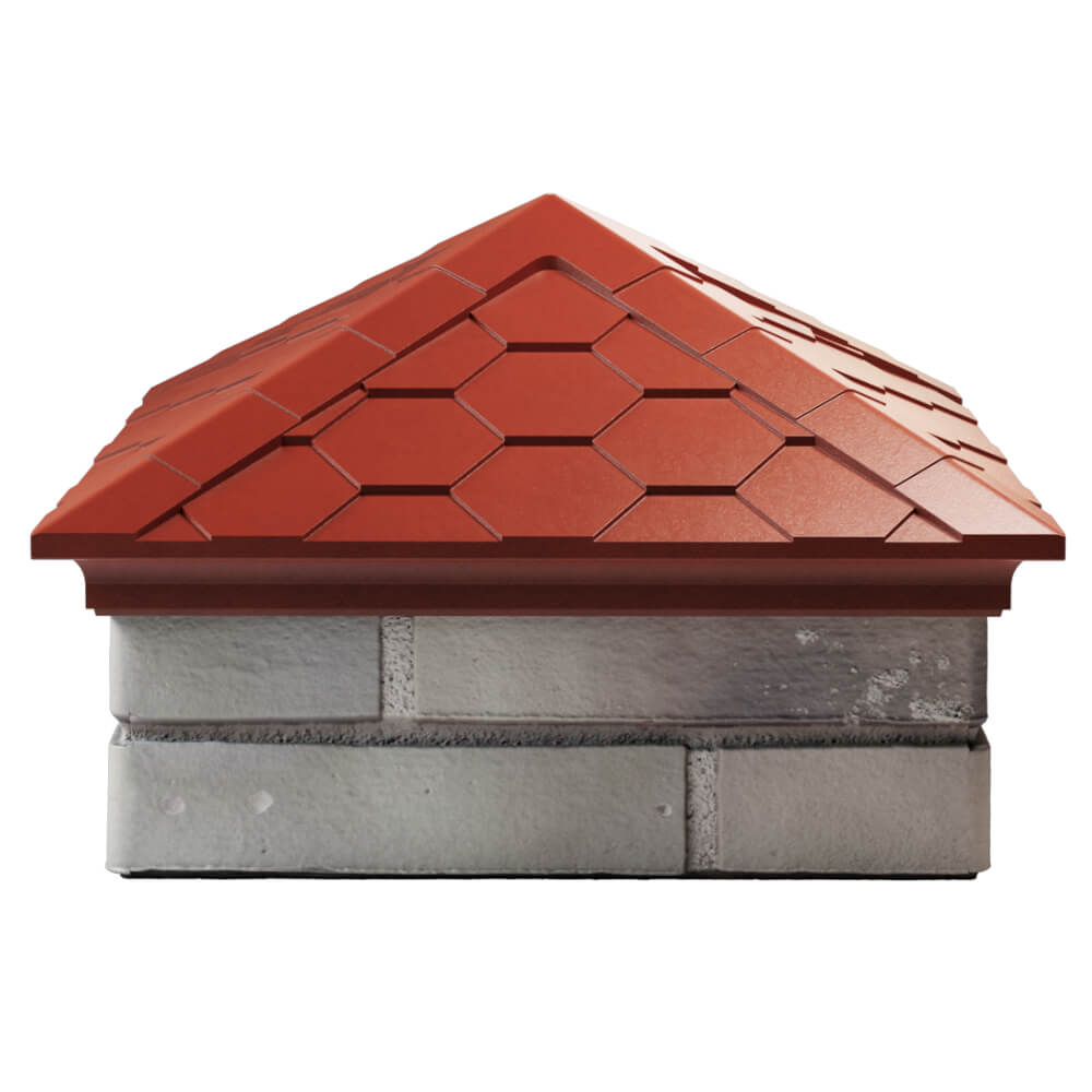 Колпак Zking Эверест Красный на столб 1.5х1.5 кирпича (390х390мм) Альметьевск фото