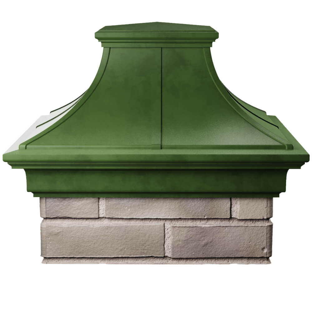 Колпак Zking Монблан Премиум Зеленый на столб 1.5х1.5 кирпича (385х385мм) Альметьевск фото