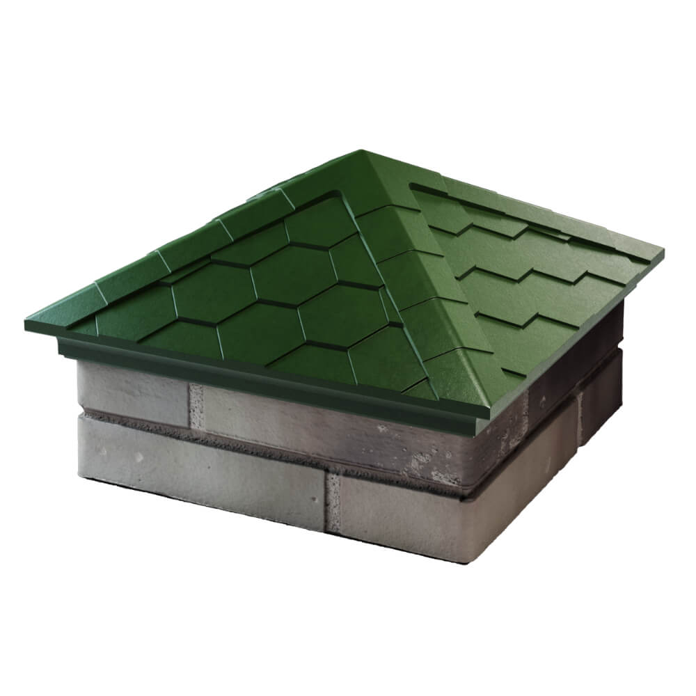 Колпак Zking Эверест Зеленый на столб 1.5х1.5 кирпича (390х390мм) в Альметьевске фото