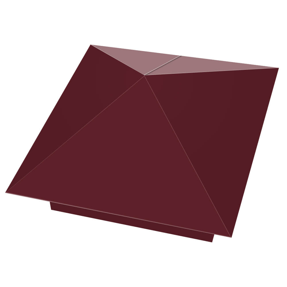 Колпак металлический 390х390мм RAL3005 Красное Вино заборный Альметьевск фото