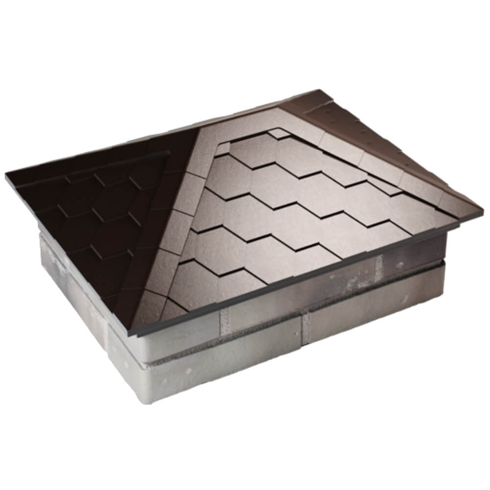 Колпак Zking Эверест Коричневый на столб 2х1.5 кирпича (520х390мм) Альметьевск фото