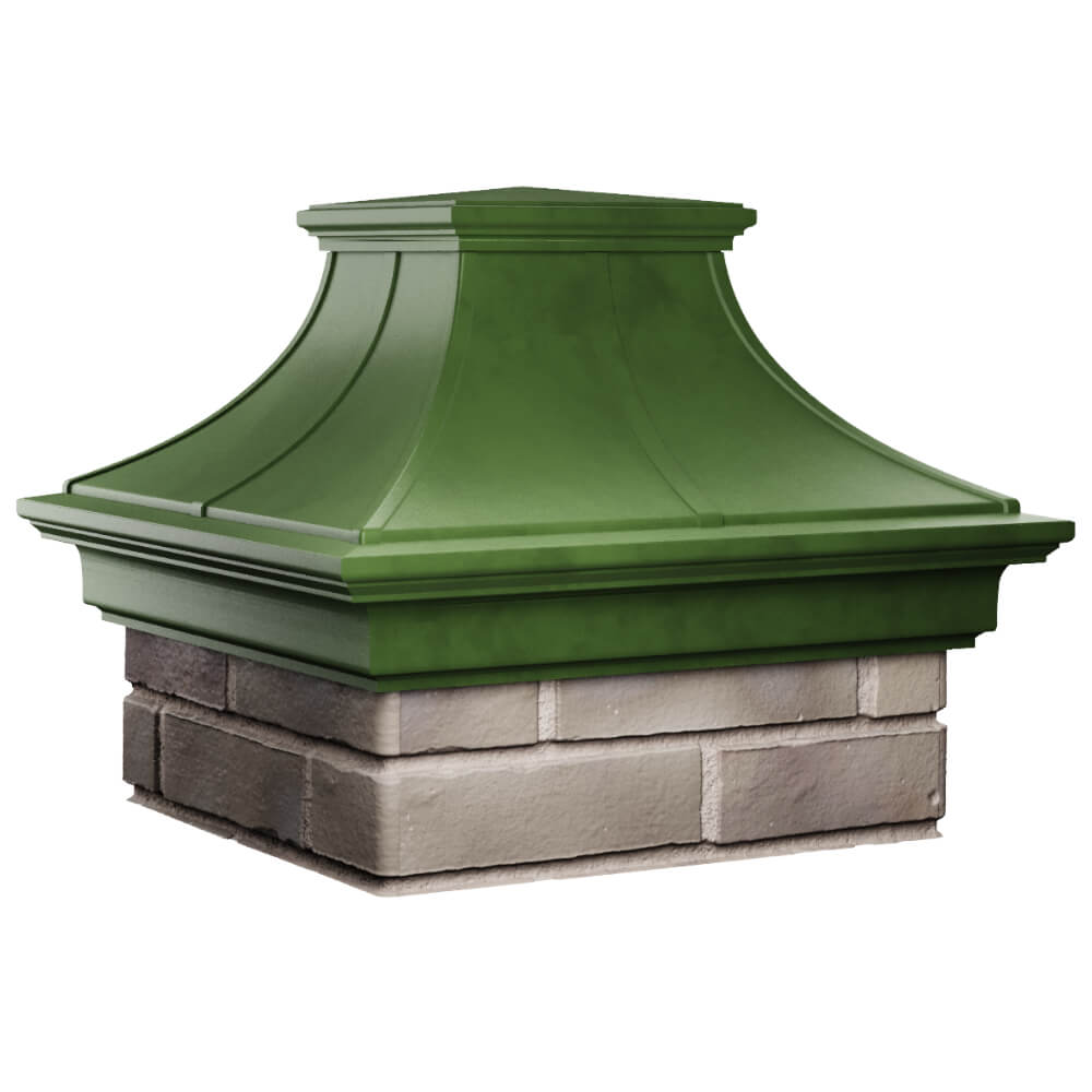 Колпак Zking Монблан Премиум Зеленый на столб 1.5х1.5 кирпича (385х385мм) в Альметьевске фото