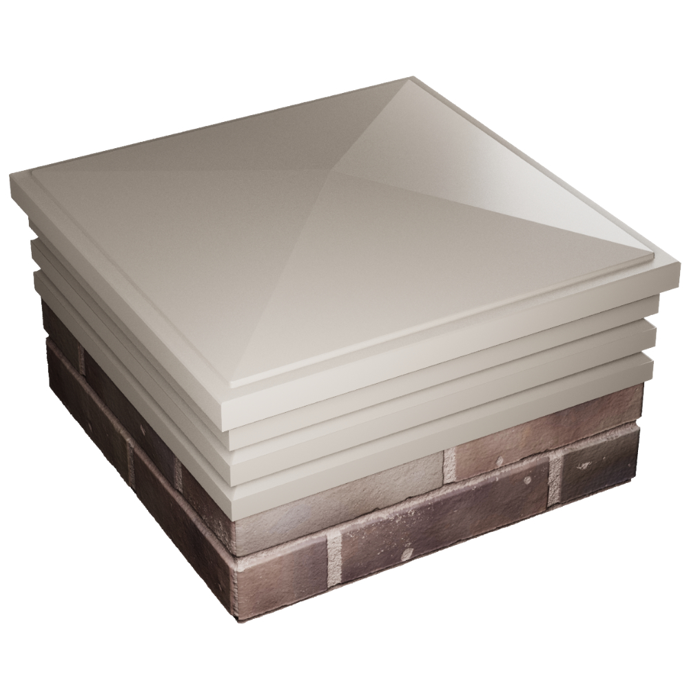 Колпак Zking Бона ХайТек Бежевый на столб 2х2 кирпича (513х513мм) в Альметьевске фото