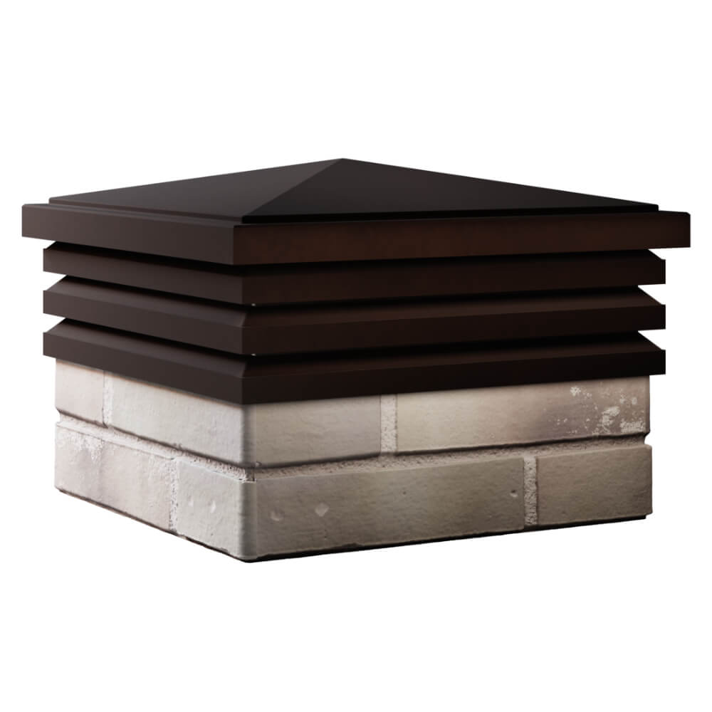 Колпак Zking Бона ХайТек Коричневый на столб 1.5х1.5 кирпича (385х385мм) в Альметьевске фото