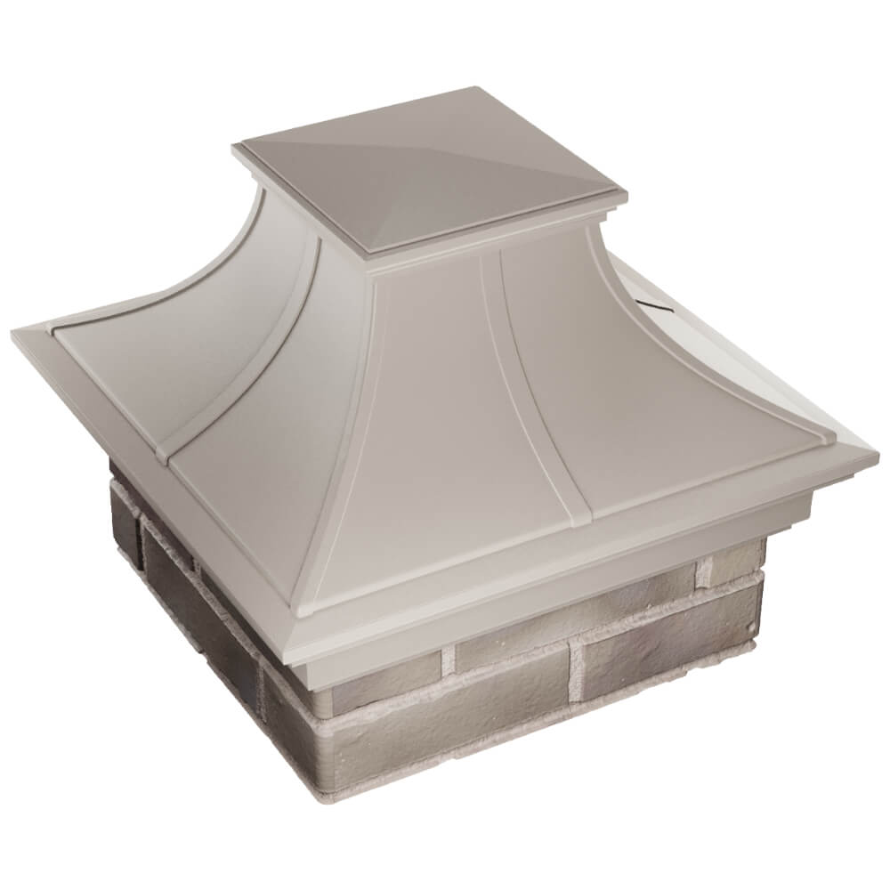 Колпак Zking Монблан Премиум Бежевый на столб 1.5х1.5 кирпича (385х385мм) в Альметьевске фото