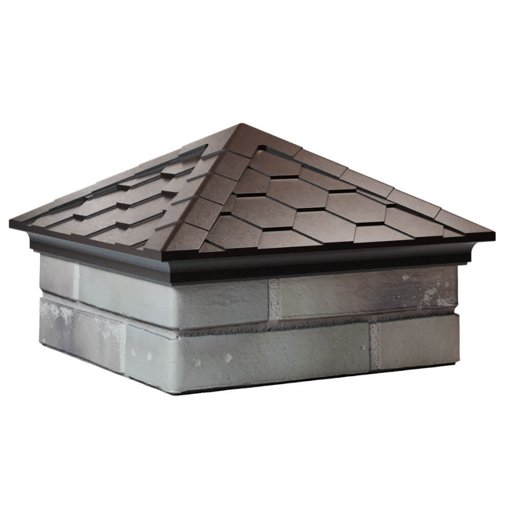 Колпак Zking Эверест Коричневый на столб 1.5х1.5 кирпича (390х390мм) в Альметьевске фото